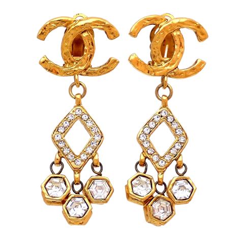 chanel earrings dangle cc